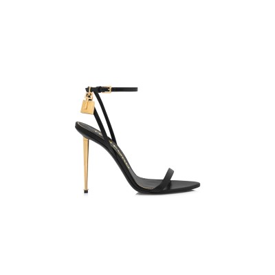 TOM FORD SHINY LEATHER PADLOCK POINTY NAKED SANDAL W2272
